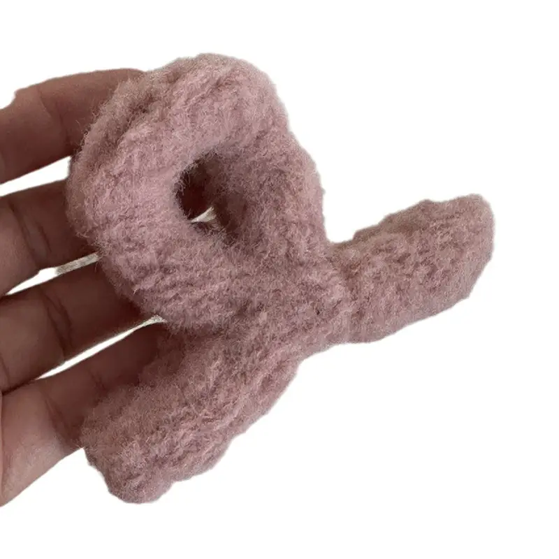 Autumn & Winter Felt Plush Hair Clips Cross Grip Medium Clip - Image 9