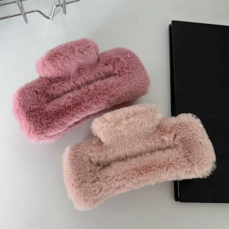 Furry Hair Clips for Women Autumn Winter Updo Shark Clip — feature 11