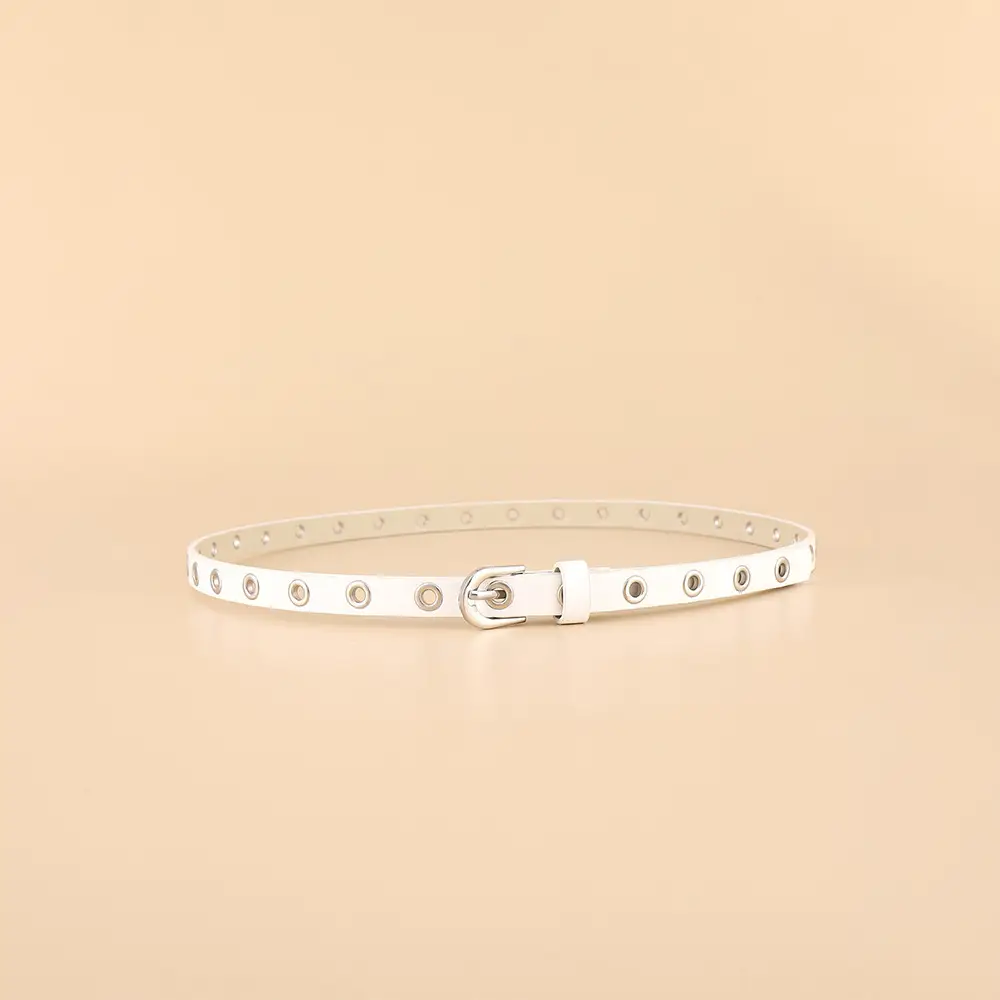 Women's Brown Leather Belt with Silver Buckle β feature 16