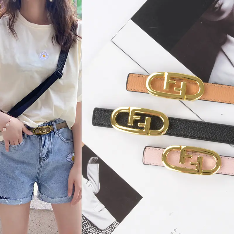 2023 Litchi Pattern Top Layer Cowhide Belt for Women - Image 11