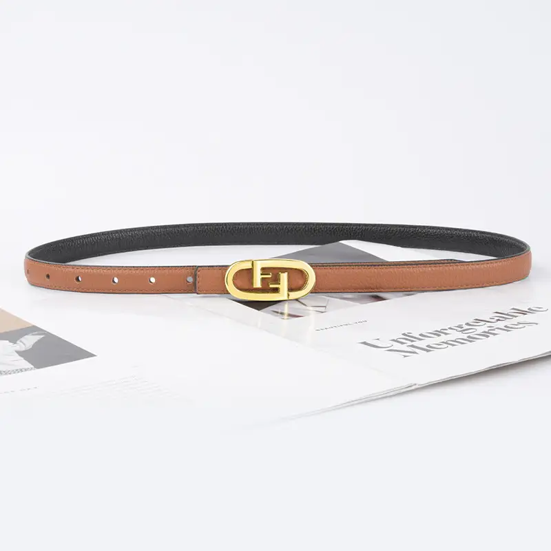 2023 Litchi Pattern Top Layer Cowhide Belt for Women - Image 13