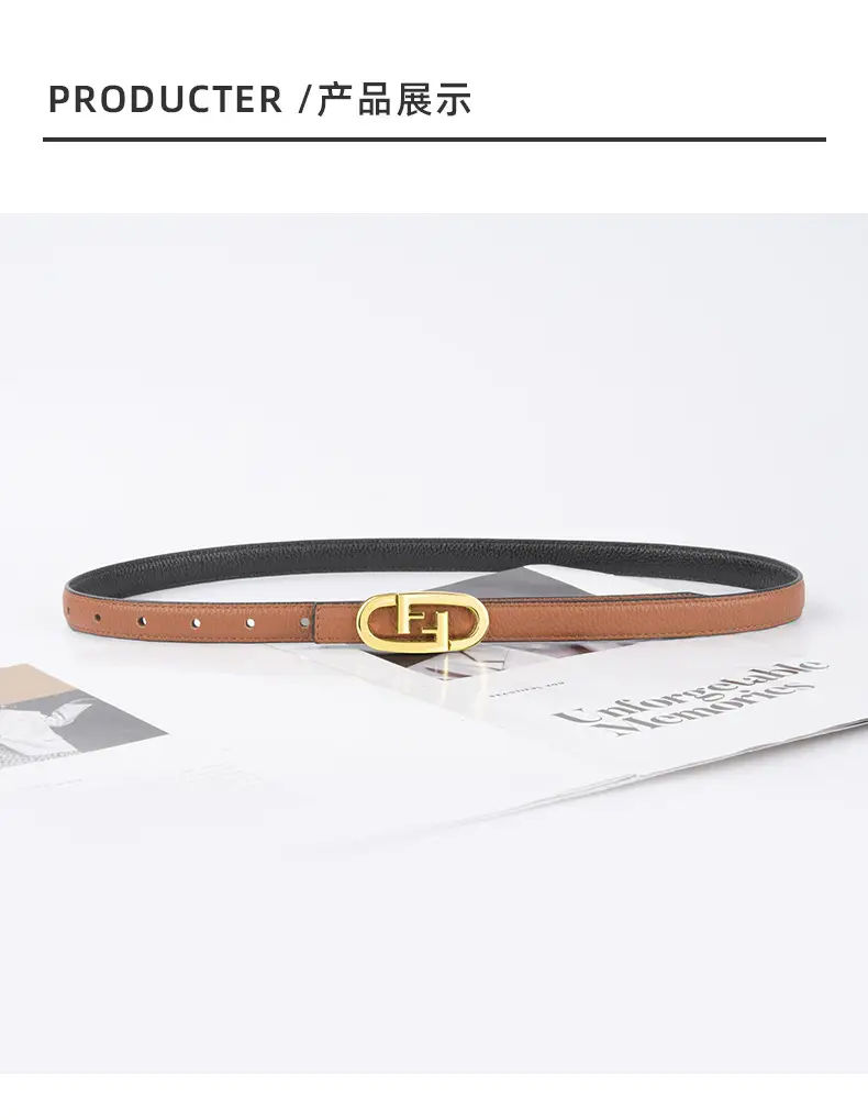 2023 Litchi Pattern Top Layer Cowhide Belt for Women β feature 10