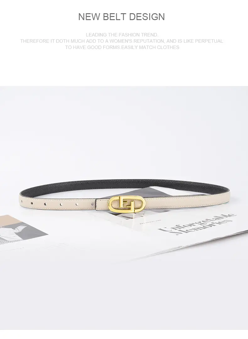 2023 Litchi Pattern Top Layer Cowhide Belt for Women β feature 11