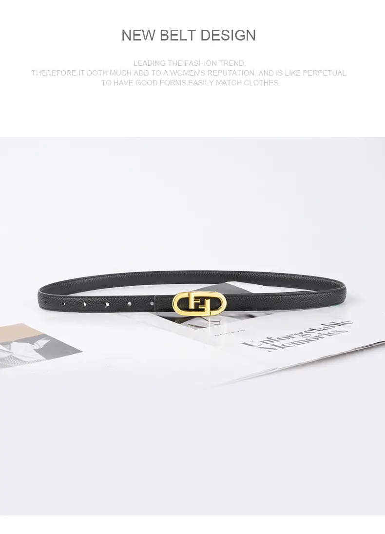 2023 Litchi Pattern Top Layer Cowhide Belt for Women β feature 12