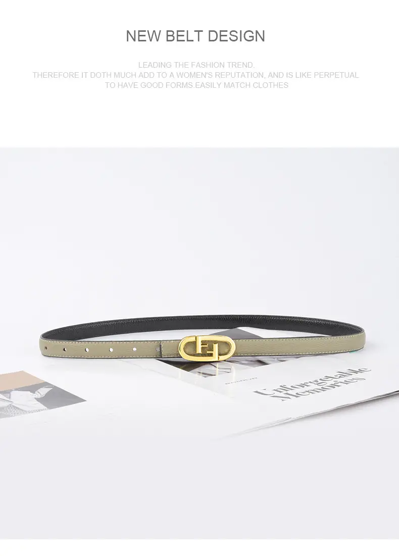 2023 Litchi Pattern Top Layer Cowhide Belt for Women β feature 13