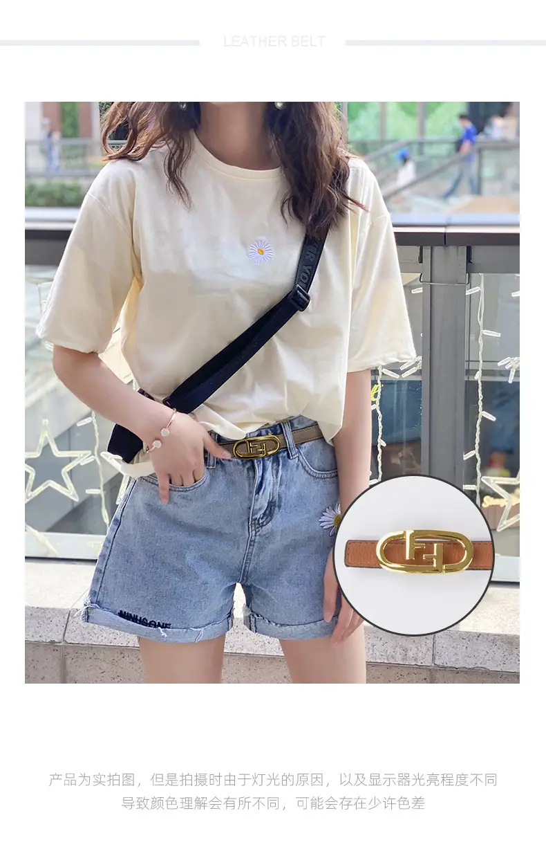 2023 Litchi Pattern Top Layer Cowhide Belt for Women β feature 2