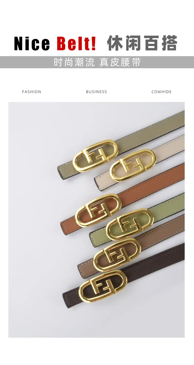 2023 Litchi Pattern Top Layer Cowhide Belt for Women β feature 4