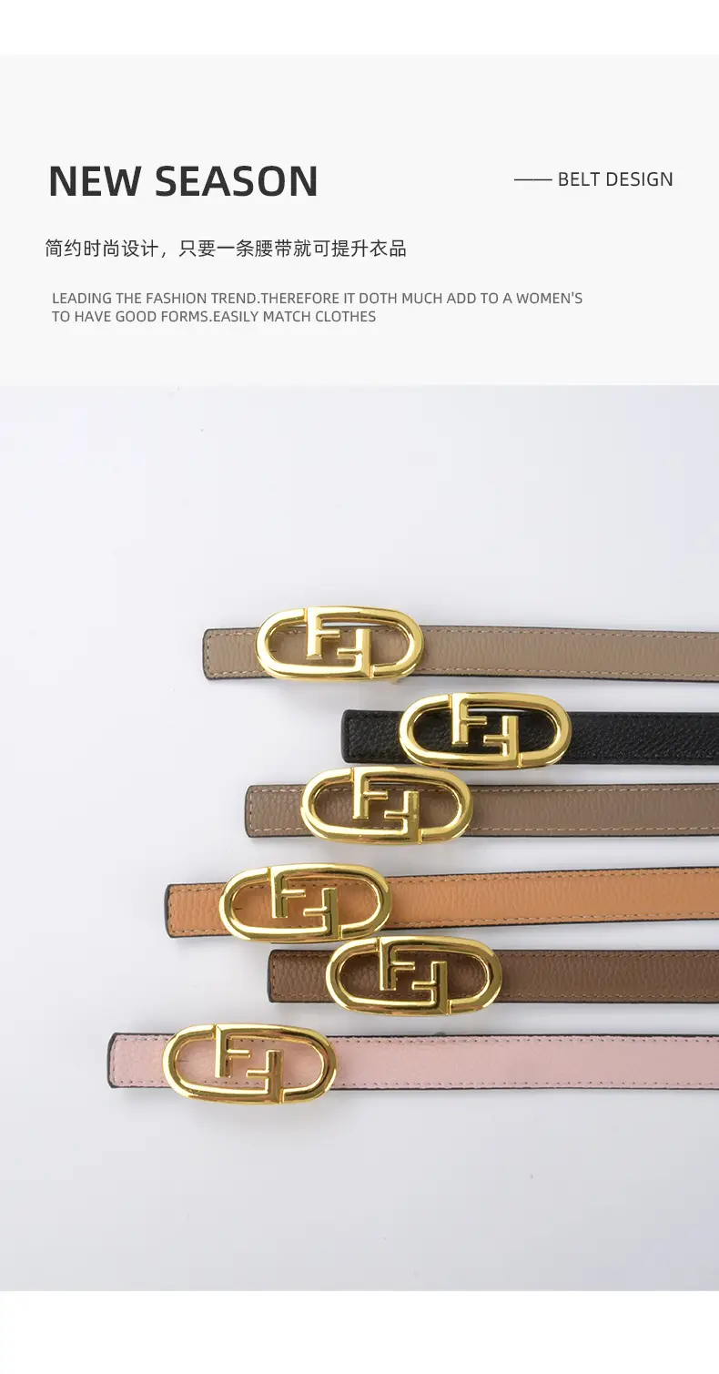 2023 Litchi Pattern Top Layer Cowhide Belt for Women β feature 5
