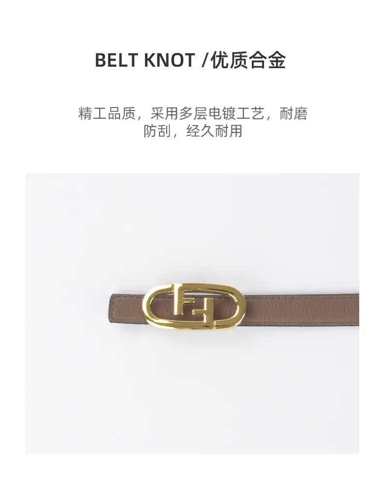 2023 Litchi Pattern Top Layer Cowhide Belt for Women β feature 7