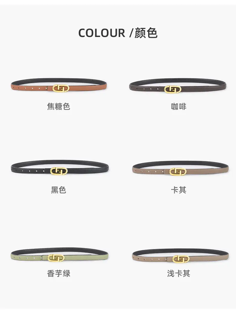 2023 Litchi Pattern Top Layer Cowhide Belt for Women β feature 9