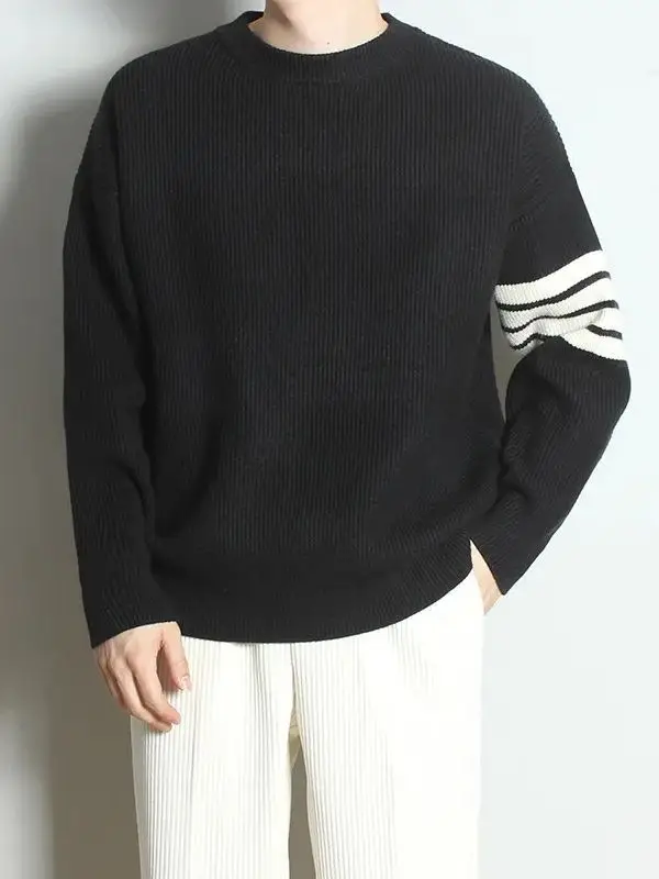 Men's Grey 2023 Sweater with Stripes