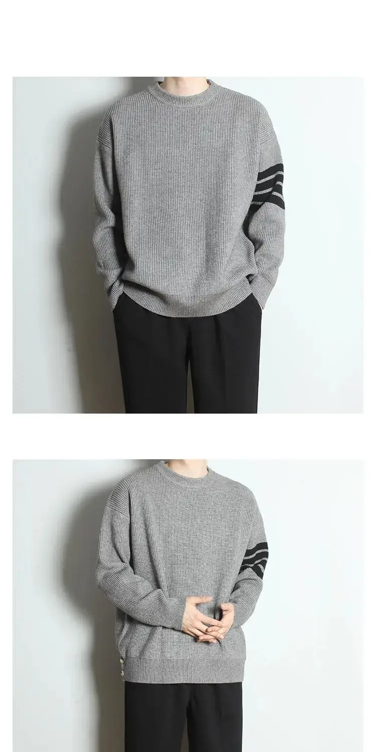 Men's Grey 2023 Sweater with Stripes — feature 4