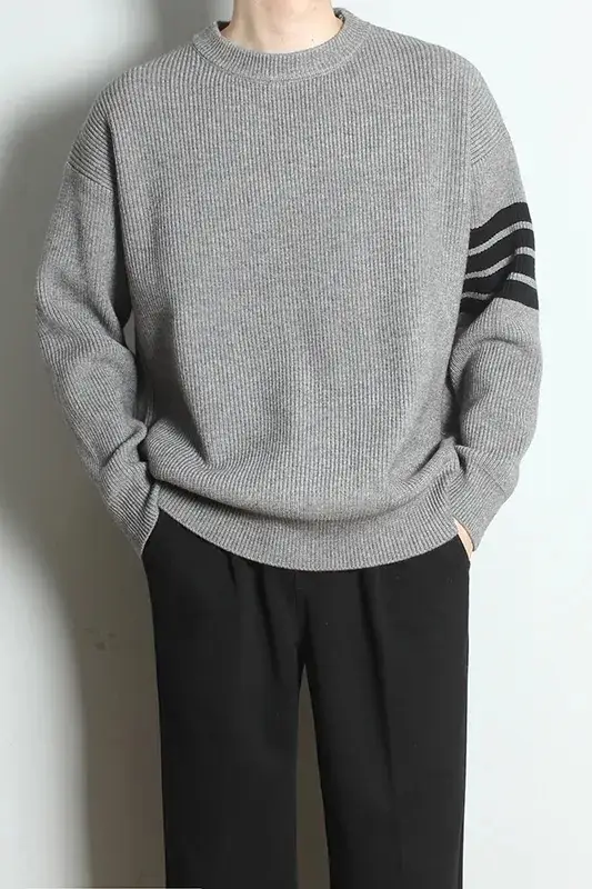 Men's Grey 2023 Sweater with Stripes — feature 5