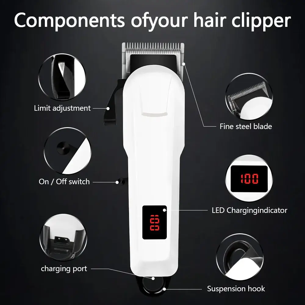 Rechargeable Electric Hair Clipper with Digital Display - Image 3