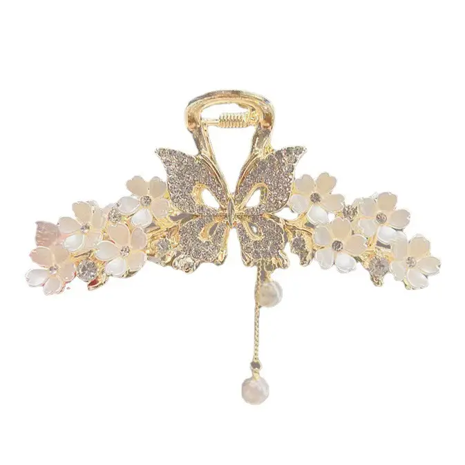 Elegant Butterfly Hair Clip with Pearl Tassel - Image 5