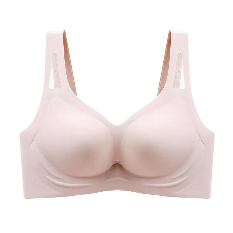 Red Silicone Hollow Mesh Seamless Bra for Small Busts - Image 2