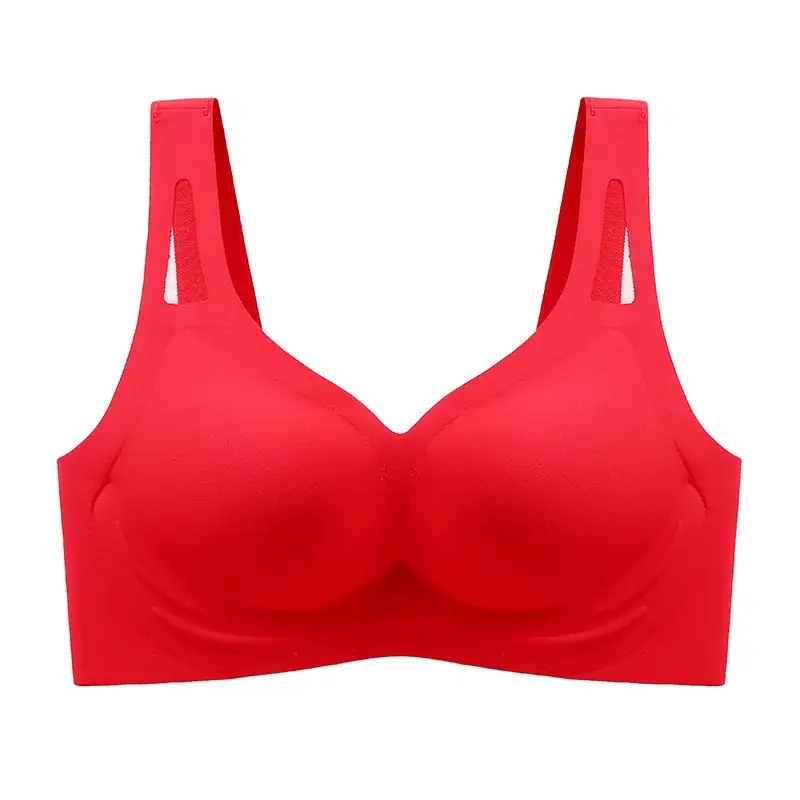 Red Silicone Hollow Mesh Seamless Bra for Small Busts - Image 4