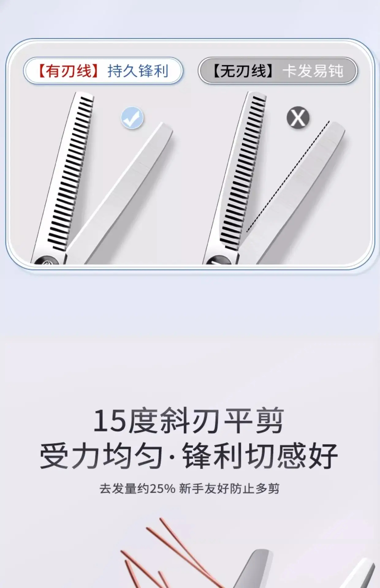 Professional Hair Cutting Scissors for Bangs & Broken Hair — feature 10