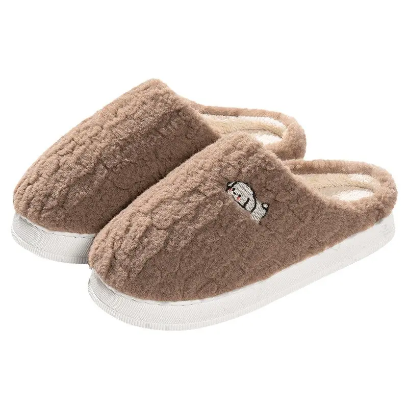 Lidani cute cotton slippers women's autumn and winter home 2023 new non-slip warm fleece-lined couple Mao Mao cotton shoes men - Image 10