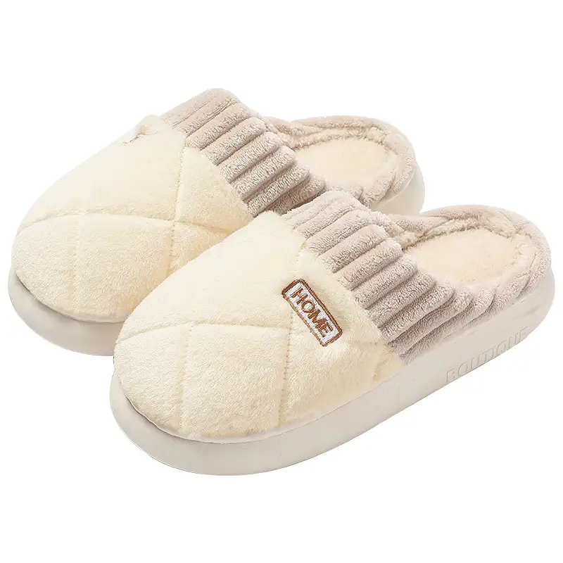 Cotton slippers men's winter indoor home bag heel thick bottom non-slip warm cute plush couple cotton shoes men's winter - Image 8