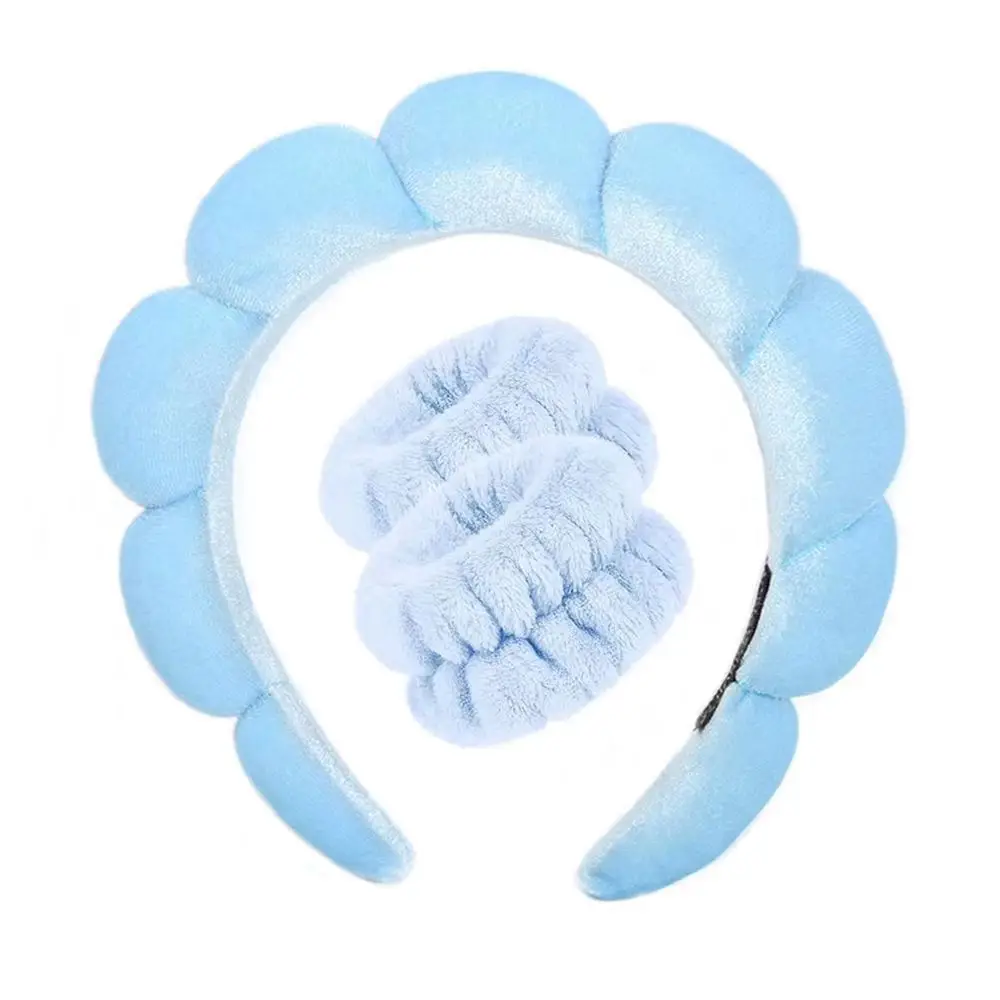Gold Velvet Spa Headband with Skull Top Design - Image 5
