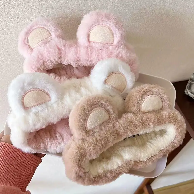 Pink Bear Headband with "Morning Reine Milk" Design