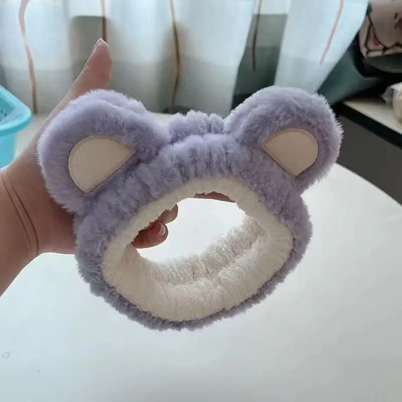 Pink Bear Headband with "Morning Reine Milk" Design