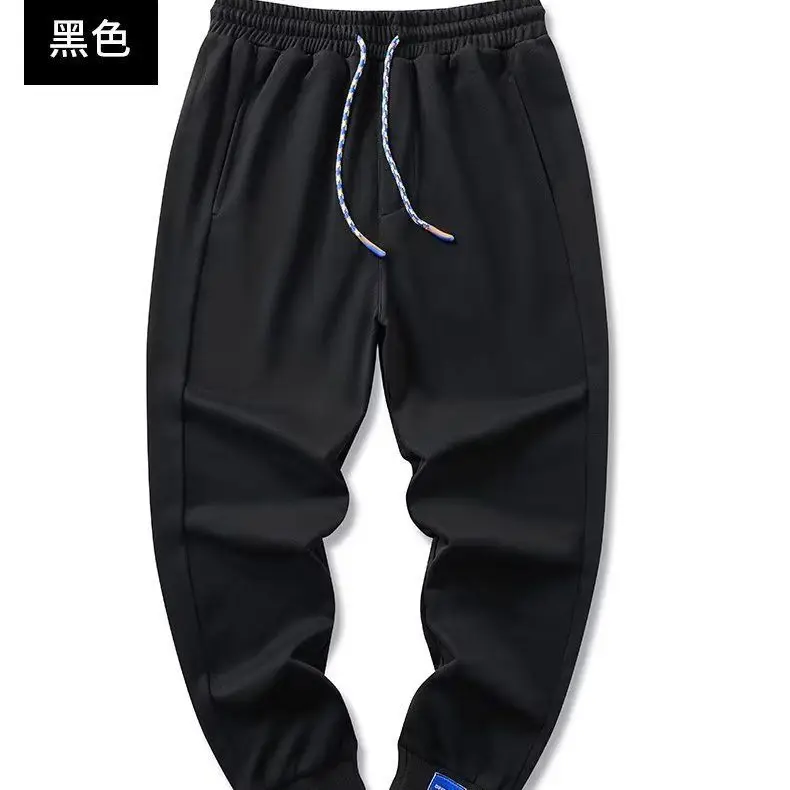 Men Grey Ankle-Tied Sweatpants Loose Sports Pants - Image 6