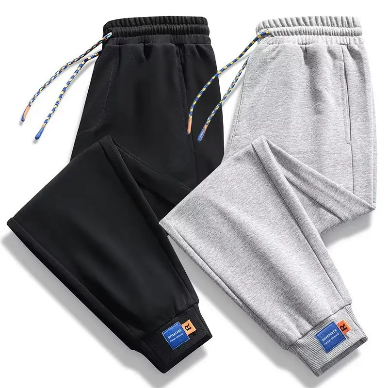 Men Grey Ankle-Tied Sweatpants Loose Sports Pants — feature 12