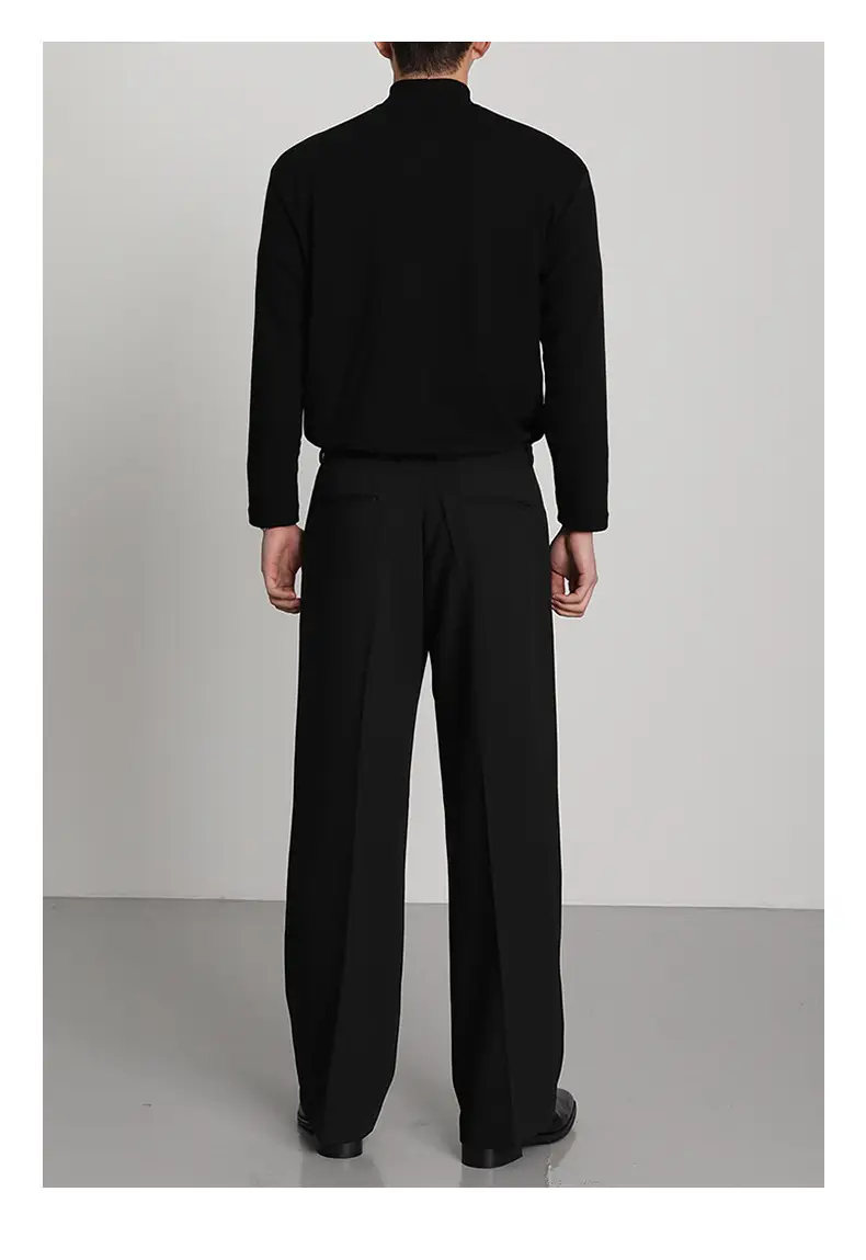 Men's White Knit Half-High Collar Sweater — feature 5