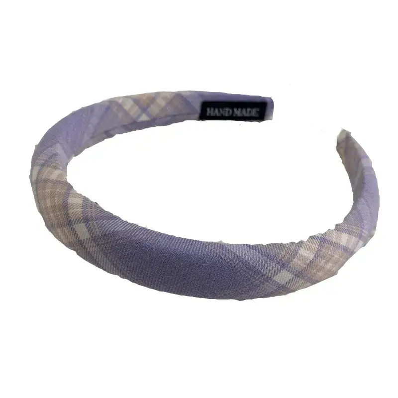 Plaid Fabric Sponge Headband for Girls Summer - Image 8