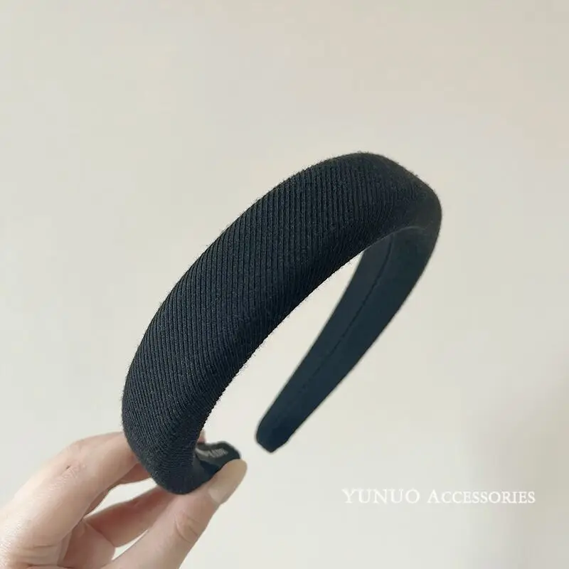 Black Sponge Hair Band for Women Summer Face Wash - Image 2