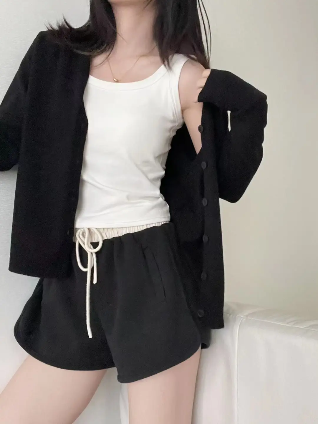 V-neck single-breasted knitted cardigan women's solid color sweater women's coat autumn and winter New lazy style loose coat women