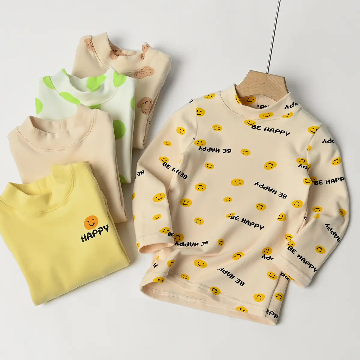 Children's Cartoon T-Shirt Set Yellow Beige Spring Autumn - Image 7