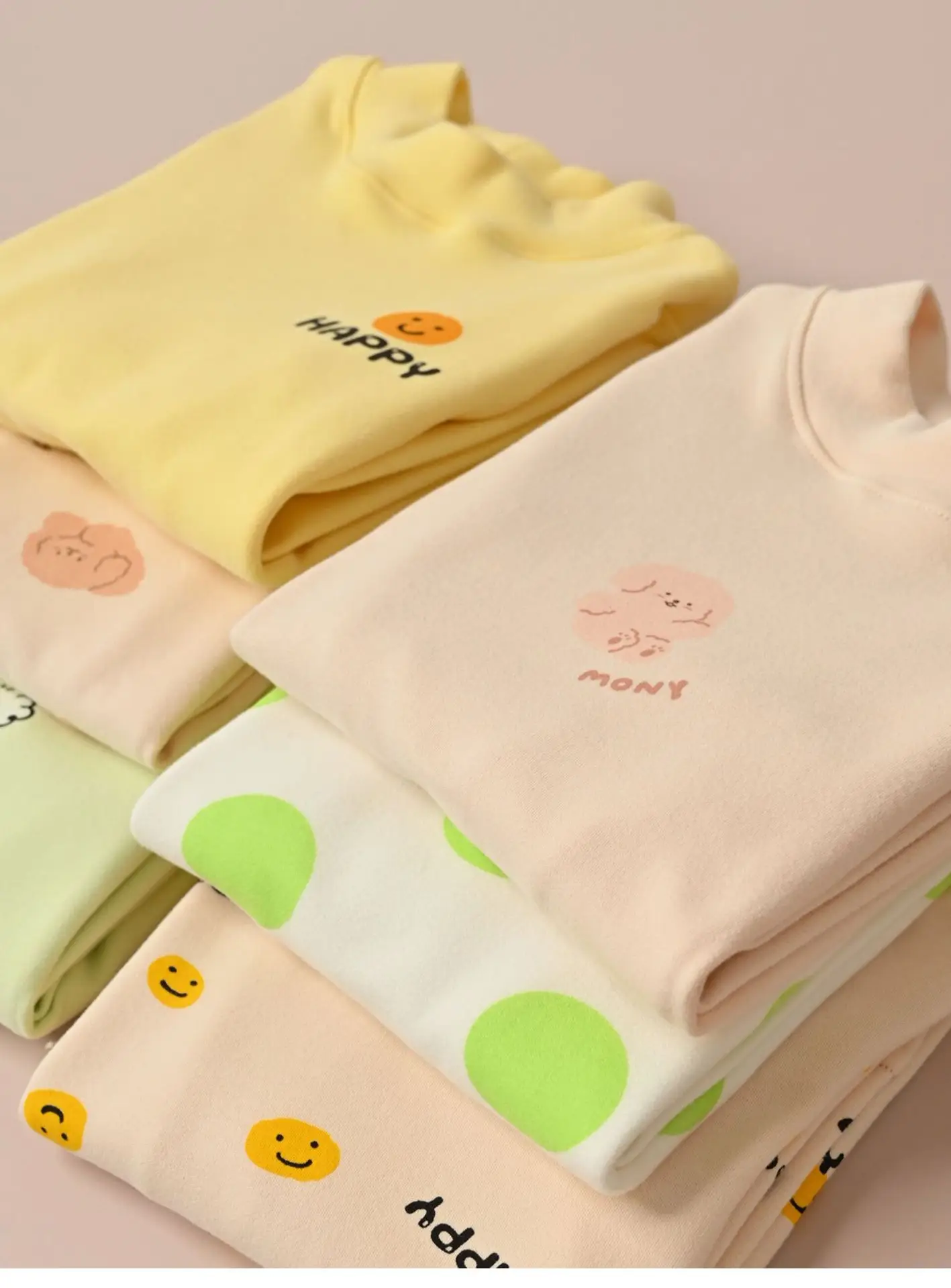 Children's Cartoon T-Shirt Set Yellow Beige Spring Autumn — feature 7
