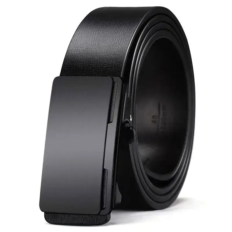 Men's Black Leather Belt with Automatic Buckle - Image 6