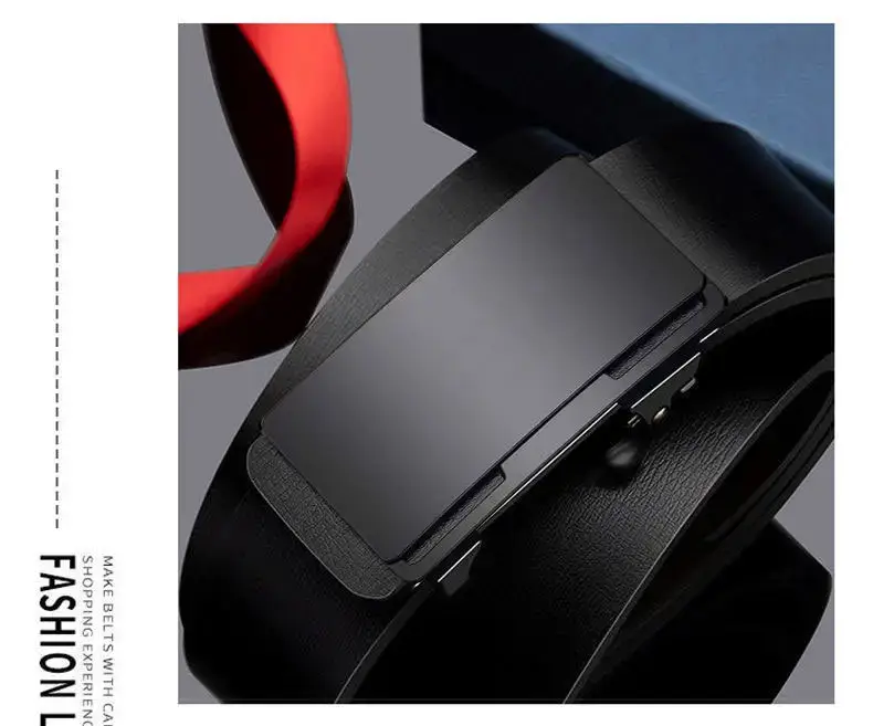 Men's Black Leather Belt with Automatic Buckle β feature 11