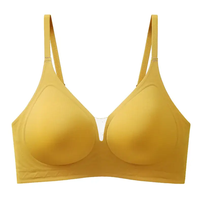 Yellow Strap Deep V Lace Seamless Jelly Underwear Women - Image 3