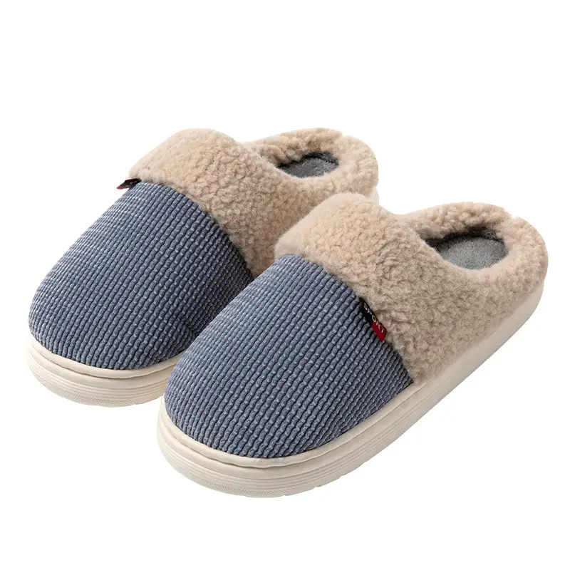 Men's Large Size Cotton Slippers for Autumn and Winter, Indoor Non-Slip Thickened Warm Fabric Slippers for Home Leisure and Warmth - Image 8