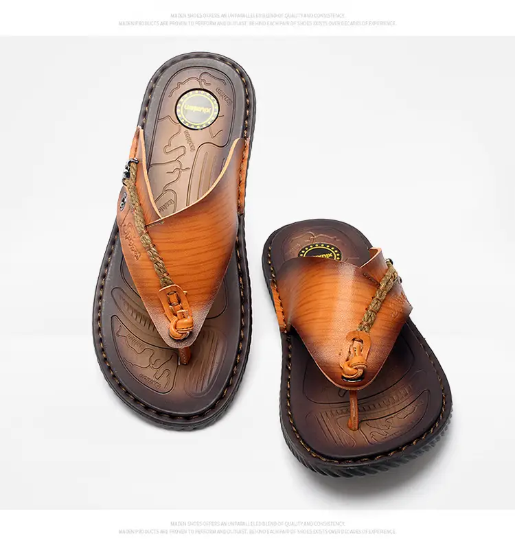 2023 Summer flip-flops men's casual Vietnam beach shoes slippers men's dad shoes plus size flip-flops shoes — feature 3