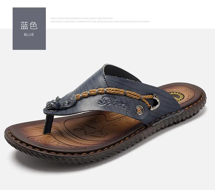 2023 Summer flip-flops men's casual Vietnam beach shoes slippers men's dad shoes plus size flip-flops shoes — feature 5