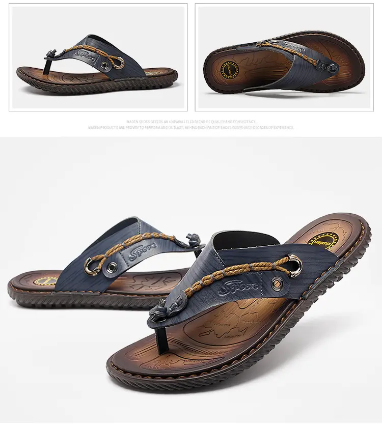 2023 Summer flip-flops men's casual Vietnam beach shoes slippers men's dad shoes plus size flip-flops shoes — feature 6
