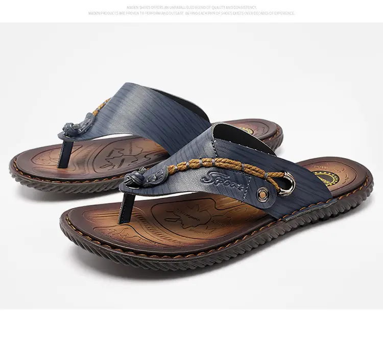 2023 Summer flip-flops men's casual Vietnam beach shoes slippers men's dad shoes plus size flip-flops shoes — feature 7