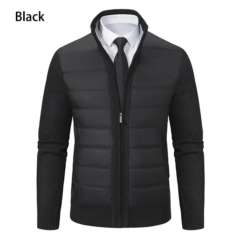 Men's Dark Gray Fleece Hooded Jacket with Zip Front - Image 10