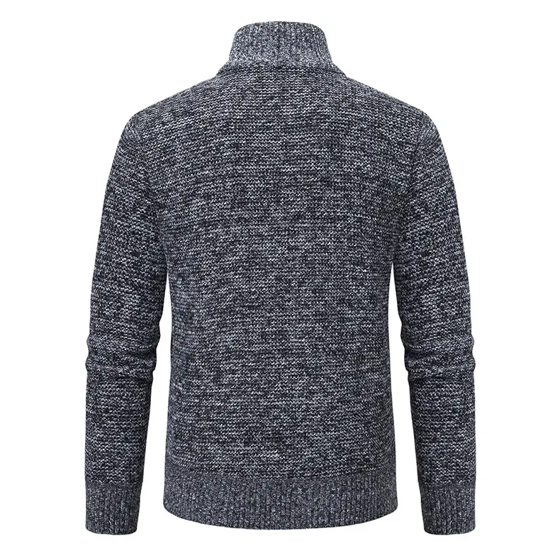 Men's Dark Gray Fleece Hooded Jacket with Zip Front — feature 10