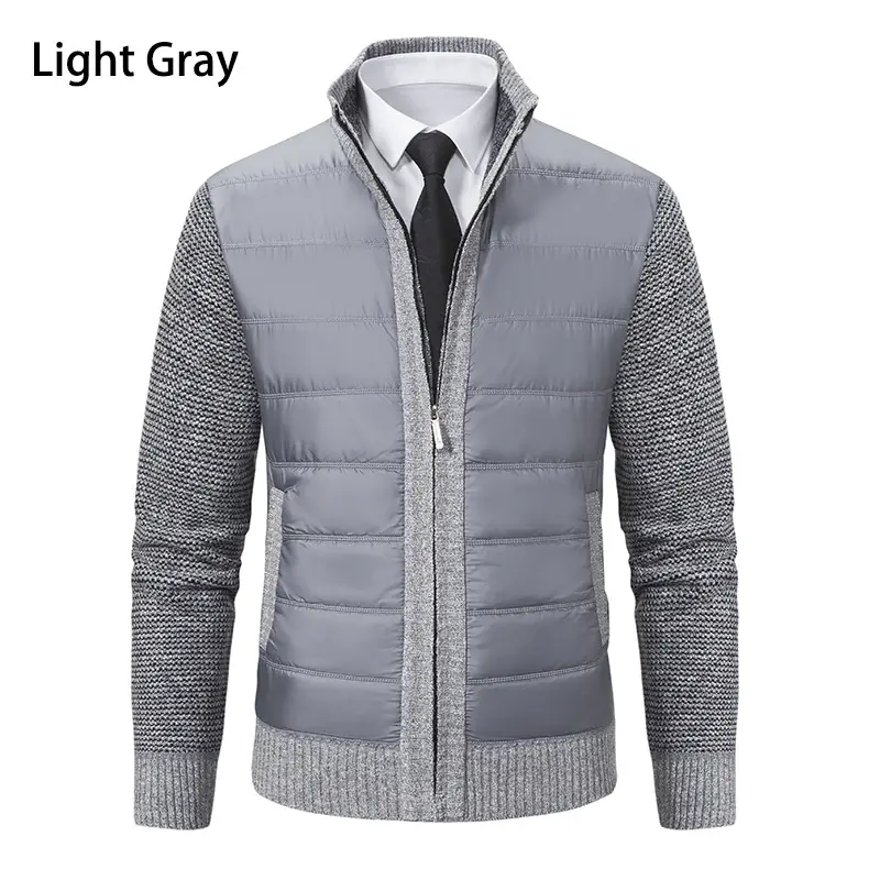Men's Dark Gray Fleece Hooded Jacket with Zip Front — feature 11