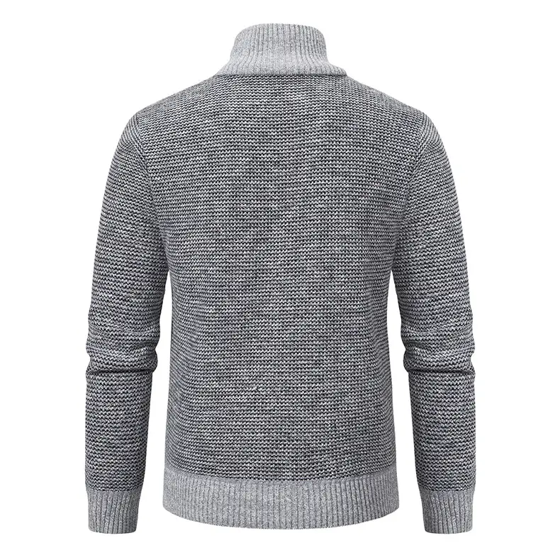 Men's Dark Gray Fleece Hooded Jacket with Zip Front — feature 13