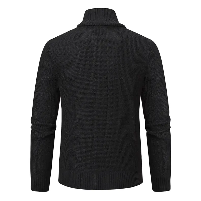 Men's Dark Gray Fleece Hooded Jacket with Zip Front — feature 16