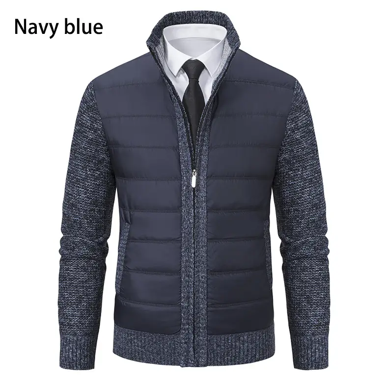 Men's Dark Gray Fleece Hooded Jacket with Zip Front — feature 2