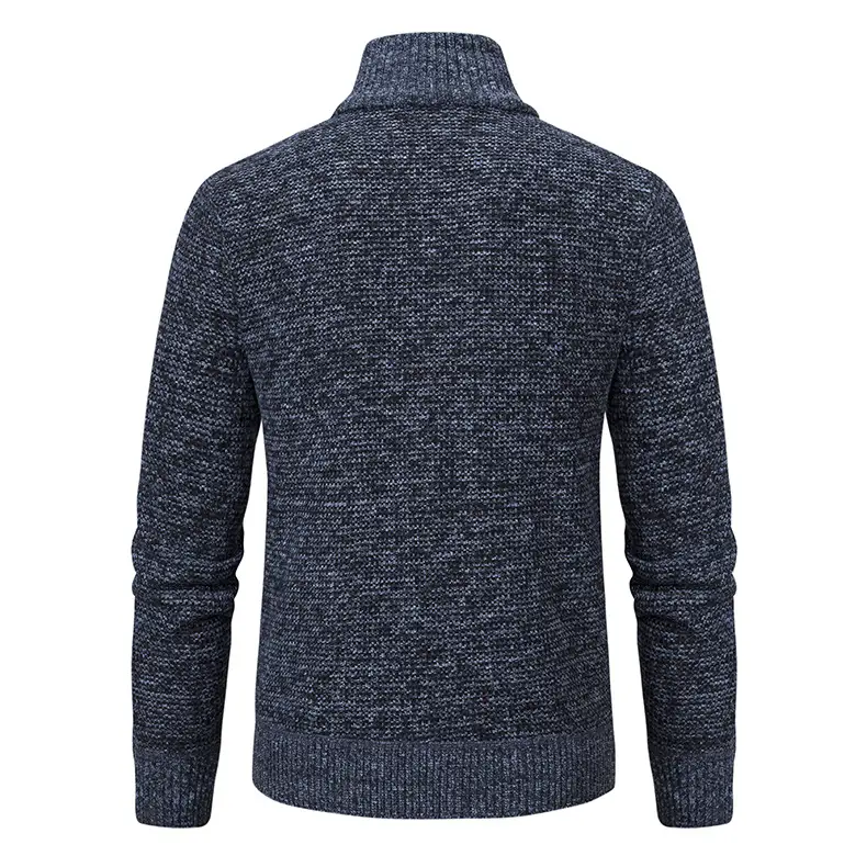 Men's Dark Gray Fleece Hooded Jacket with Zip Front — feature 4